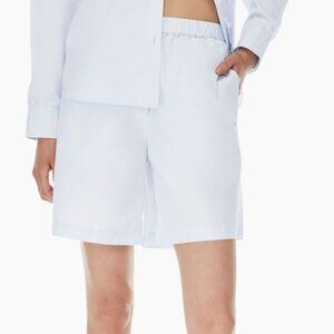 Aritzia Wilfred Free Breeze boxer Shorts High Waisted Poplin Cloud Blue Size S